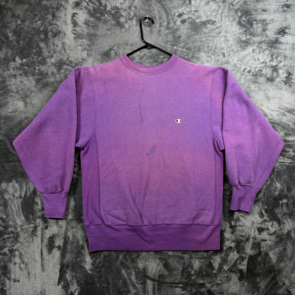 Champion Reverse Weave Sweatshirt Mens XL Purple Vintage 90s Made in USA Faded